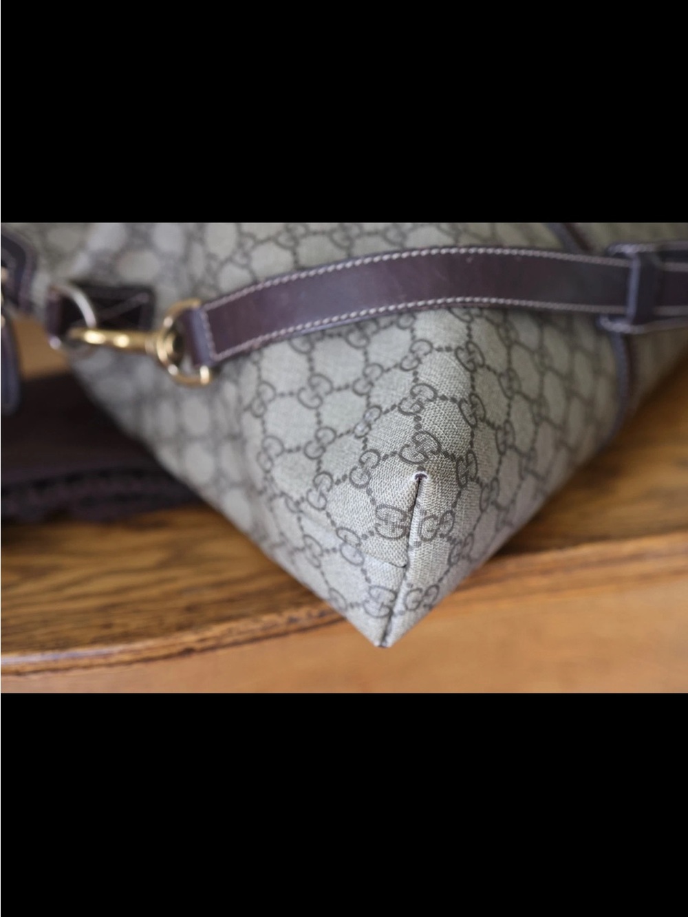 Gucci GG supreme coated canvas document bag weekender duffel laptop case AUTH! - Picture 6 of 12